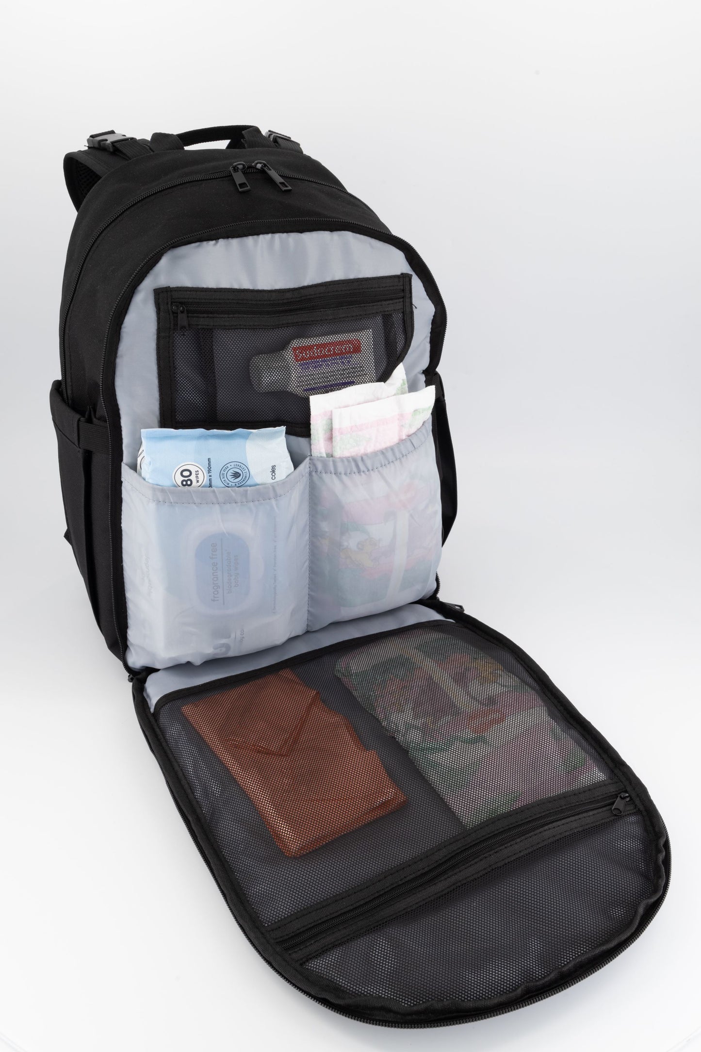 Unisex Nappy Backpack Black