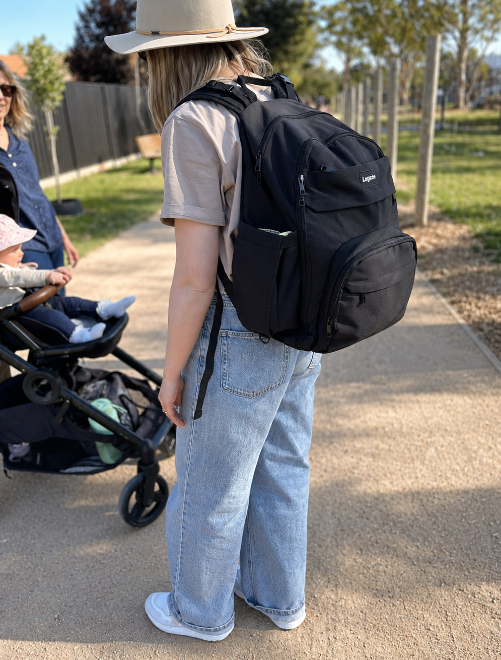 Unisex Nappy Backpack Black