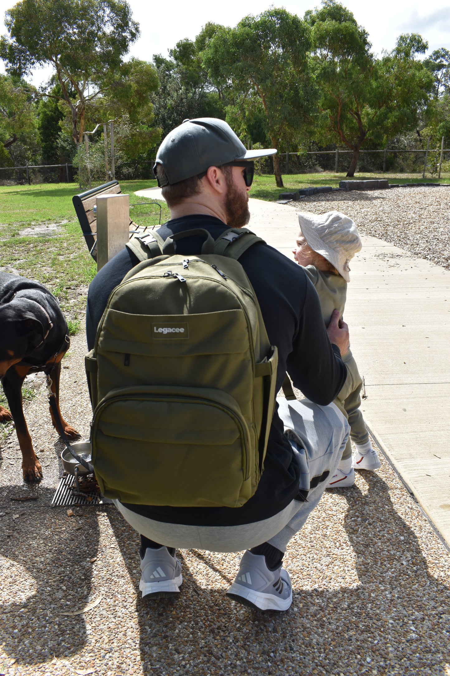 Unisex Nappy Backpack Khaki Green
