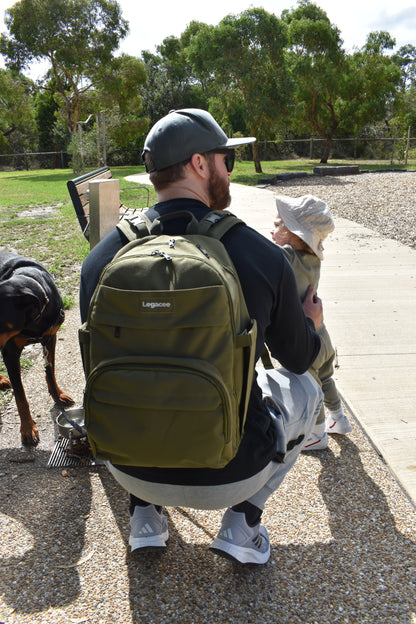 Unisex Nappy Backpack Khaki Green
