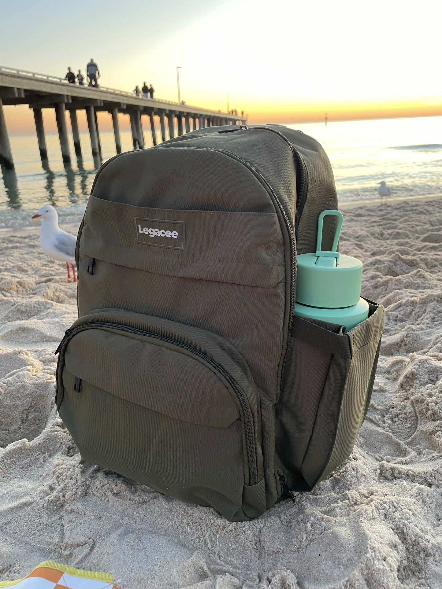 Unisex Nappy Backpack Khaki Green