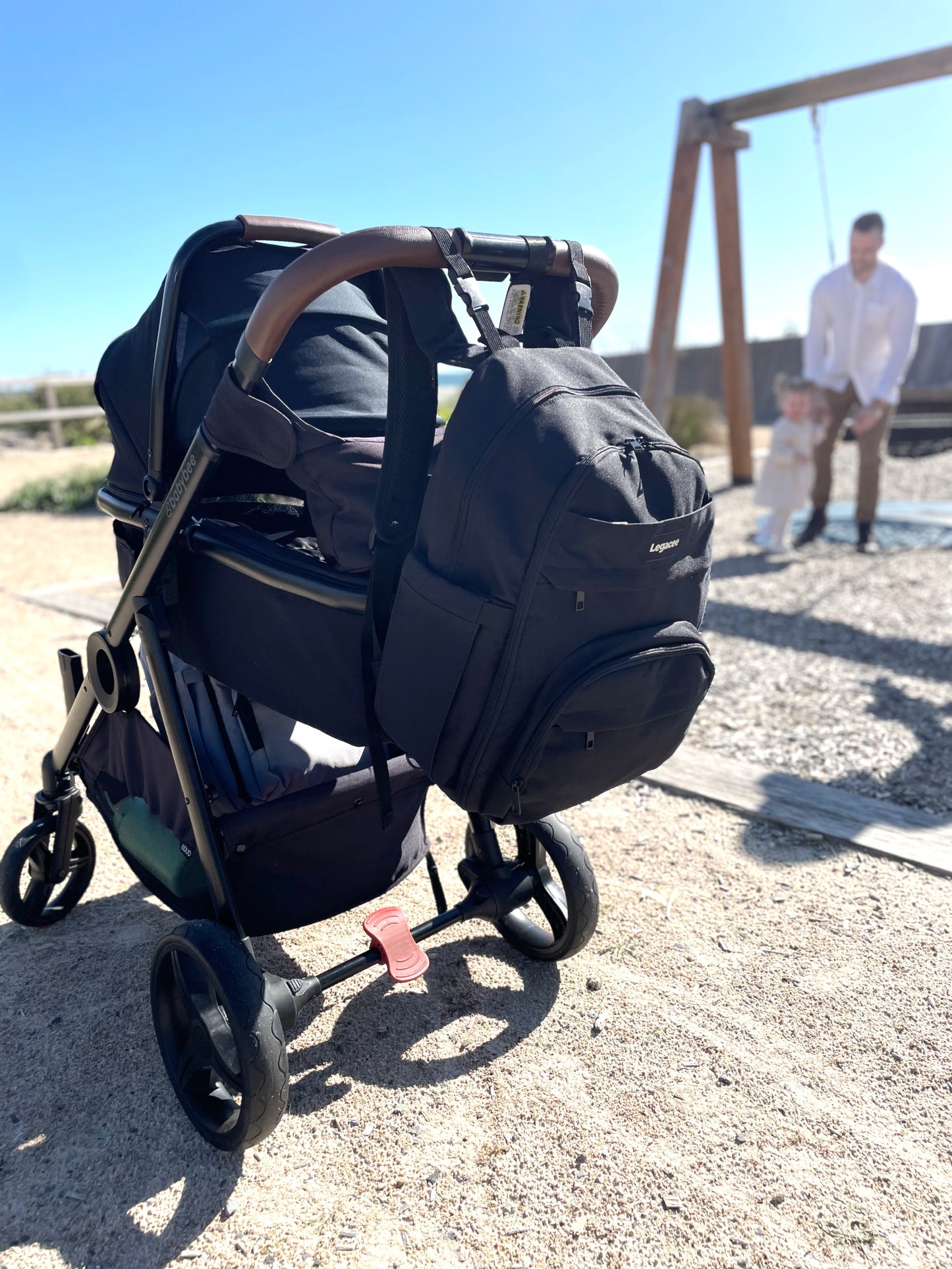 Unisex Nappy Backpack Black