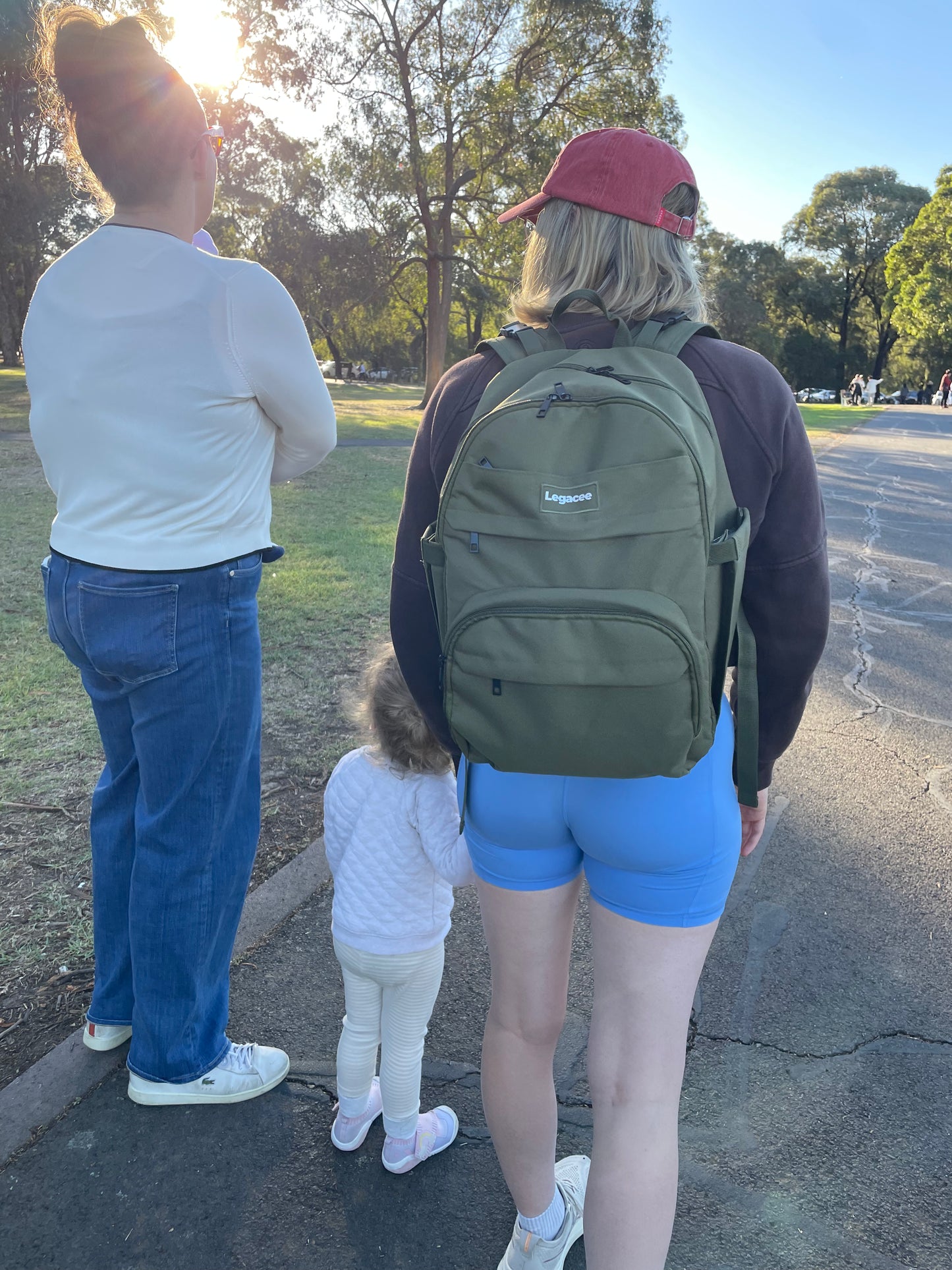 Unisex Nappy Backpack Khaki Green