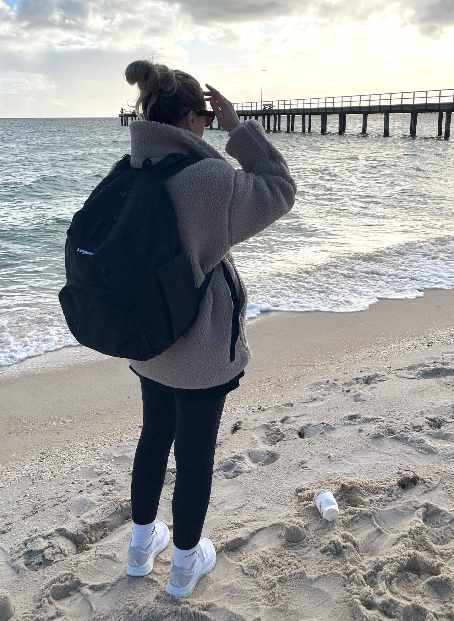 Unisex Nappy Backpack Black