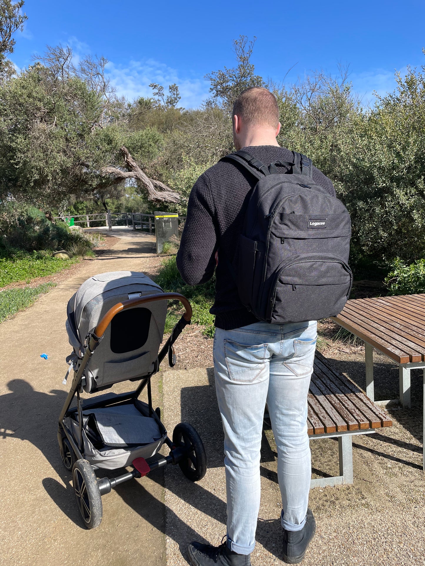 Unisex Nappy Backpack Black