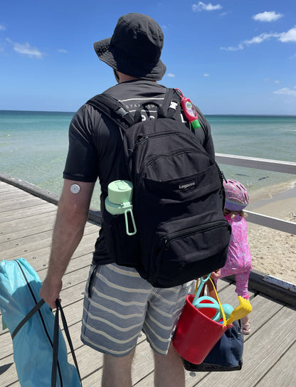 Unisex Nappy Backpack Black