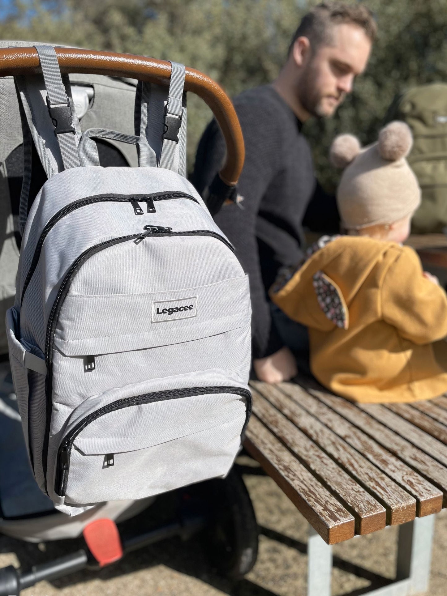 Unisex Nappy Backpack Grey