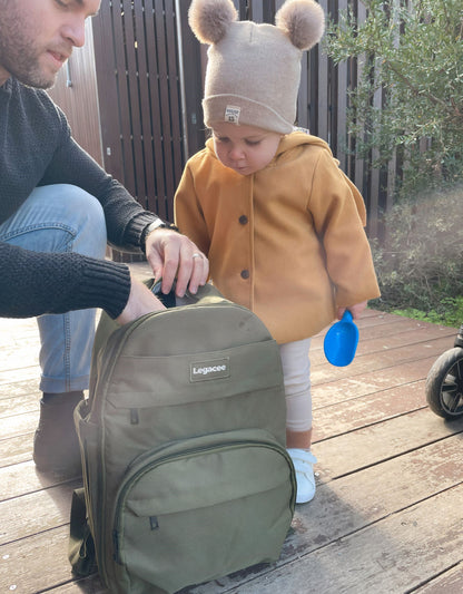 Unisex Nappy Backpack Khaki Green