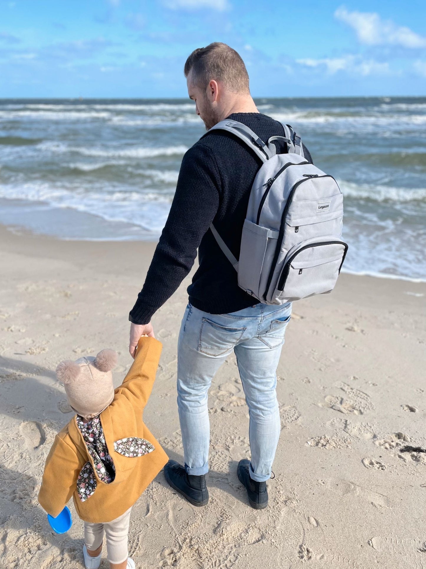 Unisex Nappy Backpack Grey